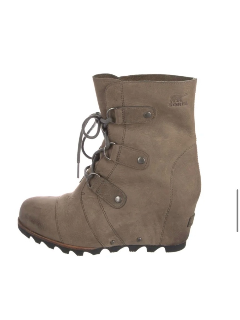 Sorel Women's Taupe Lace-Up Wedge Ankle Boot